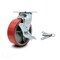 Service Caster 6 Inch Red Poly on Cast Iron Caster with Ball Bearing and Brake/Swivel Lock SCC SCC-30CS620-PUB-RS-TLB-BSL - alternate 5